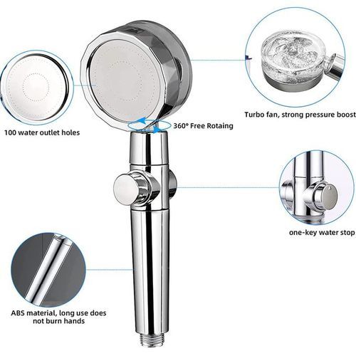 Douchette Pomme Douche Salle De Bain Blanche, Rotation 360