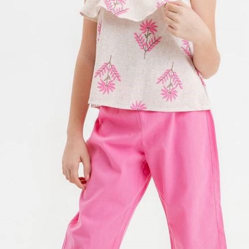 Ensemble Pantalon En Lin Bretelle