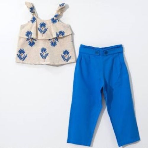 Ensemble Pantalon En Lin Bretelle