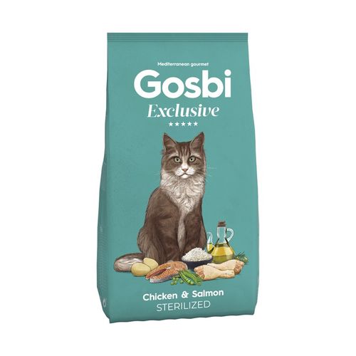 Gosbi Croquettes Exclusive Poulet Et Saumon Pour Chat Stérilisé 1.5 Kg