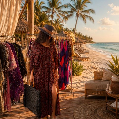 Robe Maxi de Plage à Imprimé Zèbre