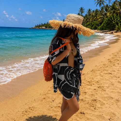 Ensemble de Plage 2 Pièces à Motifs Abstraits