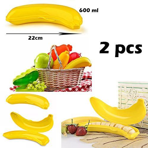 Boîtes de Protection pour Banane 600ml (Lot de 2) – Étuis de Transport pour Fruits