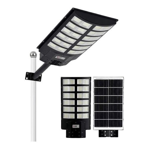 Lampadaire solaire LED en plastique ABS et verre 600W — Noir