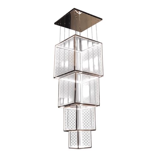 Lustre LED en aluminium, fer et silicone — Or rose