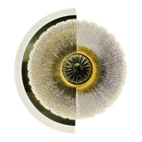 LED wall light in iron, acrylic and glass — Gold