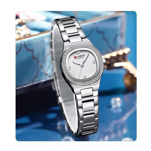  Montre Pour Femme Décontracté Cristal 3 Mains Quartz Montre-bracelet