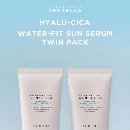 Skin1004 Madagascar Centella Hyalu - Cica Water - Fit Sun Serum - 2x50ml (twin Pack)