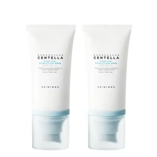 Skin1004 Madagascar Centella Hyalu - Cica Water - Fit Sun Serum - 2x50ml (twin Pack)