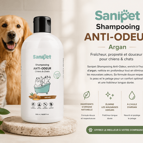 Sanipet Shampooing Anti-odeur À Lhuile Dargan 500ml