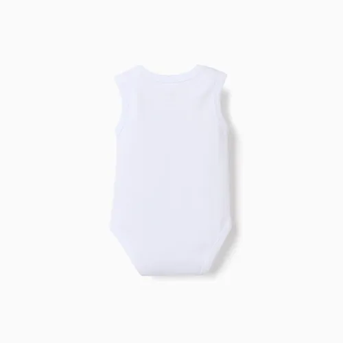 Pack Of 4 Plain Sleeveless Bodysuits For Newborns And Babies
