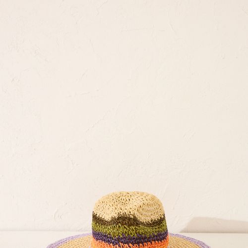 Chapeau En Raphia De Couleur Naturelle