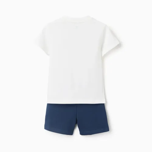 Cotton T-shirt And Shorts With Mickey Print For Baby Boys
