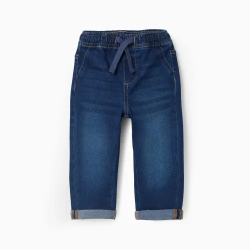 Slim Jeans With Drawstring For Baby Boys