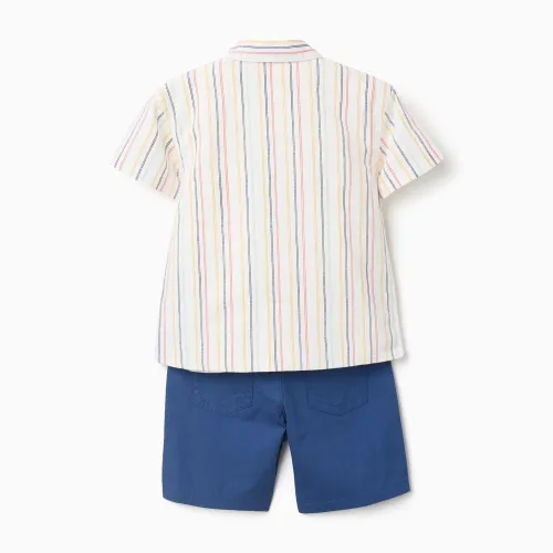 3-piece Short Sleeve Cotton Set For Baby Boys