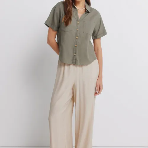 Chemise En Lin À Manches Courtes