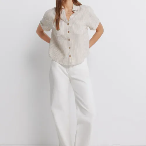 Chemise En Lin À Manches Courtes