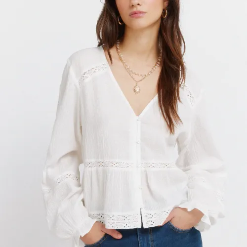 Chemise En Coton À Rayures Romantique