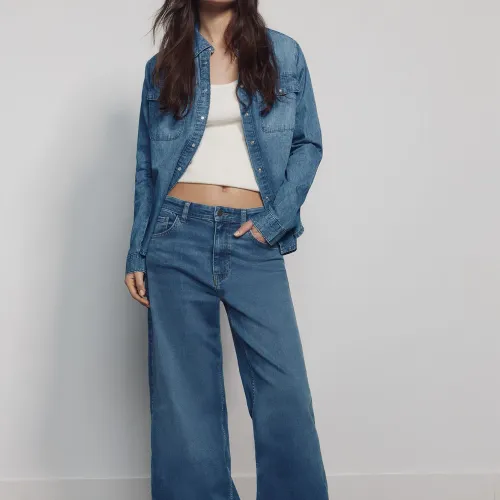 Jean Taille Haute À Jambes Larges