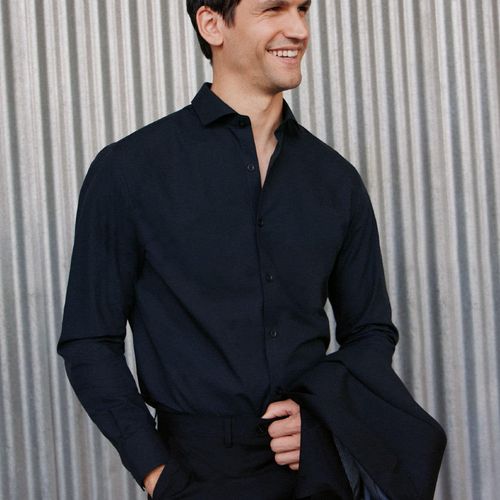 Chemise Habillée Slim En Tissu Ottoman Facile À Repasser