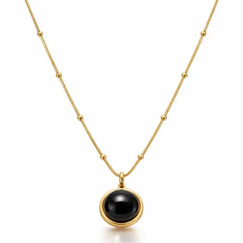 Collier Moonstone Pierre Noir