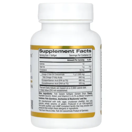 Omega 800 Huile De Poisson De Qualité Pharmaceutique - 80 % Epa/dha - Forme Triglycéride - 1000 Mg 