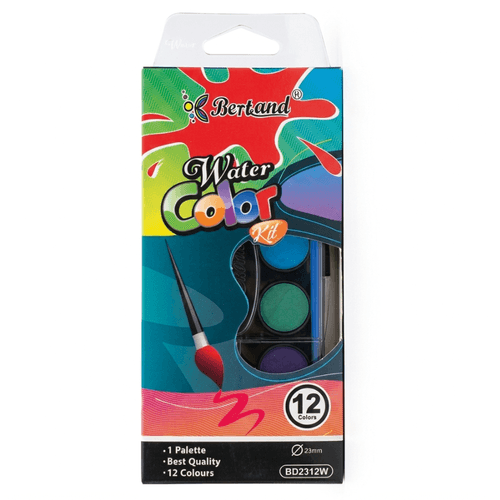 Boite De Peinture Aquarelle Bertand 12 Couleurs Ref P3