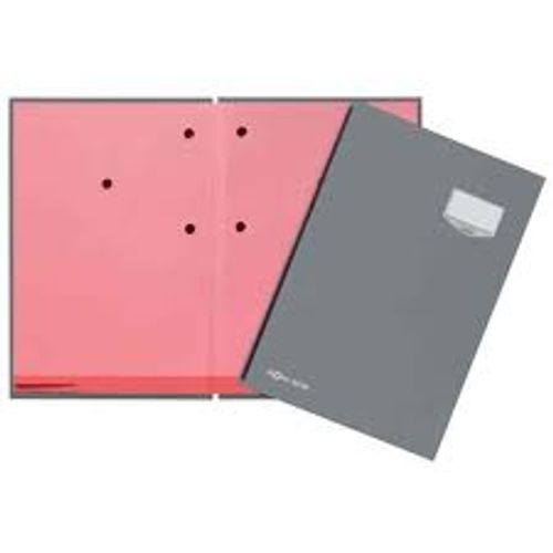 Parapheur 18 Volets - 35 X 24 Cm - Gris Avec Porte-étiquette