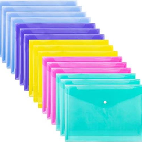 Chemise Enveloppe Plastique À Bouton- Couleurs aléatoire