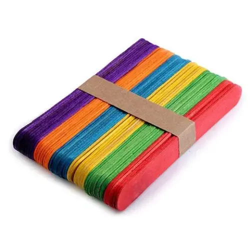 Blister De Bâtons En Bois Colorés