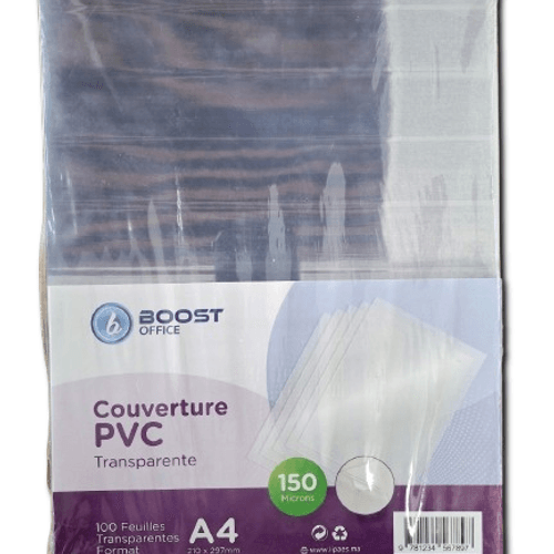 Paquet Couverture Pvc Transparente 150 Micron A4