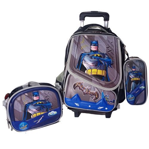 Cartable Trolley 3 Poches 3 Pièces Design 3d Batman Réf. E-441