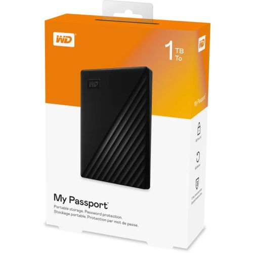 Disque Dur Externe Wd My Passport 1tb Black - Wdbyvg0010bbk-wesn