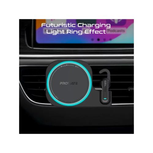 Chargeur Voiture Magmount-bt Promate – Support Magsafe 15w + Écouteur Bluetooth Enc