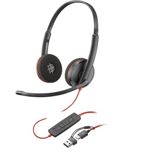 Micro-casque Blackwire 3220 Stéréo Usb-c + Adaptateur Usb-c/a - (8x228aa)