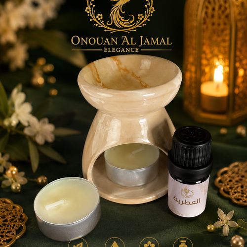 Diffuseur Aromatique En Céramique Avec Huile Essentielle - D'huiles Oud Royal – 5ml-pour La Maison, 2 Bougies Offertes