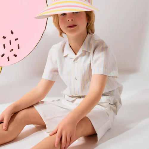 Checked Cotton Dress With Ruffles B&s For Girls, White/yellow/blue/red