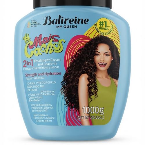 Crème De Traitement Et Sans Rinçage 2 en1 Pour Cheveux Bouclés