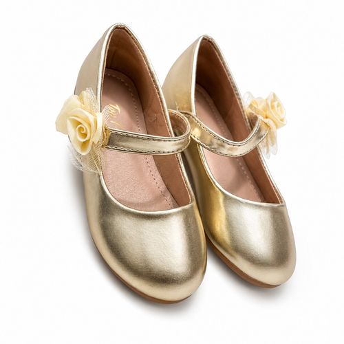 Chaussures Dorées Fleurs
