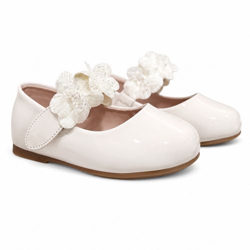 Chaussures Beige Fleurs