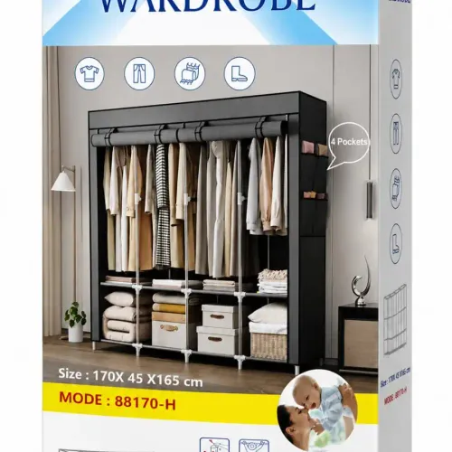Armoire Chambre Rangement Penderie De Vêtement En Tissu 