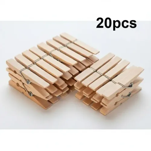 Lot De 20 Pinces À Linge En Bois