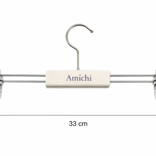 Lot De 3 Cintre En Bois À Pinces Avec Barre Idéal Pour Pantalon/jupe/manteau