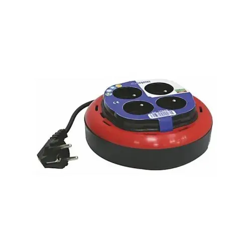 Multiprise Rallonge Enrouleur Domestique - 4 Prises 2p + T - Câble 5 M