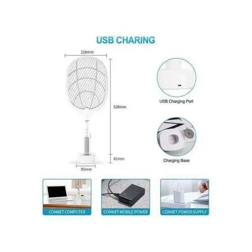 Raquette Lumineuse Électrique Anti Moustique - Rechargeable