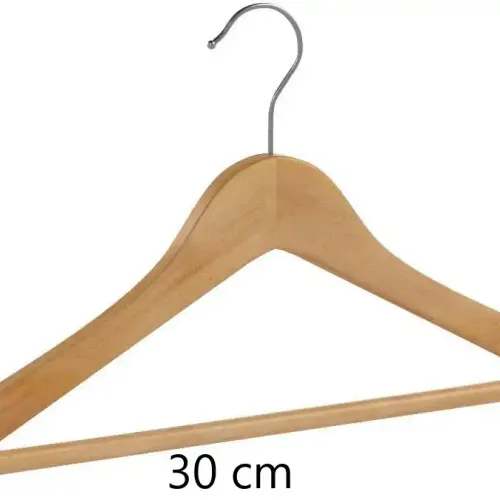Lot De 6 Cintres Enfant En Bois, Crochet Rotatif À À 360°, Longueur 30 Cm, Naturel