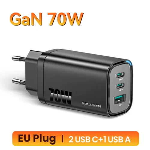 Chargeur 70w Gan Usb-c – Ultra-rapide & Compact Pour Iphone, Samsung, Macbook