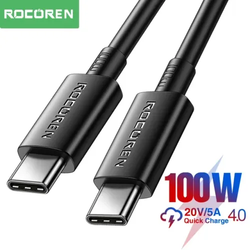 Câble Usb-c 100w – Usb-c Vers Usb-c Pd 20v 5a Qc 4.0 Charge Rapide 2 Mètre