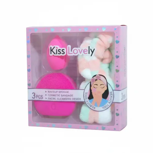 Set De Soin Visage 3 En 1: Brosse Nettoyante Électrique, Éponge Et Bandeau