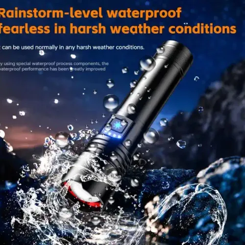 Lampe Torche Led Blanche Laser Multifonctionnelle Rechargeable, Ultra-lumineuse Avec Chargement